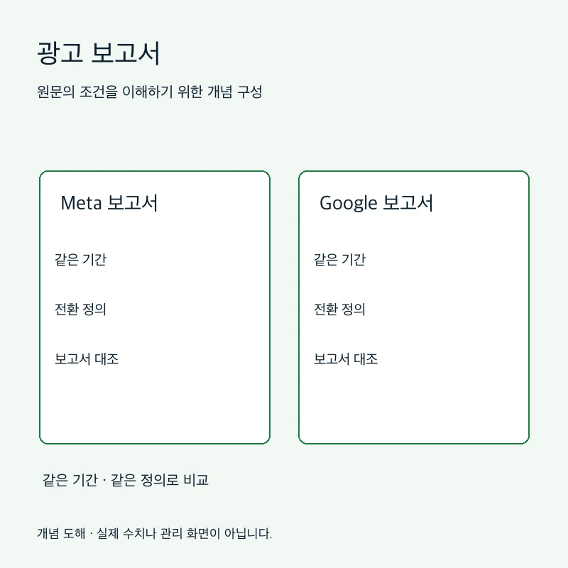 광고 보고서을 설명하는 개념 도해