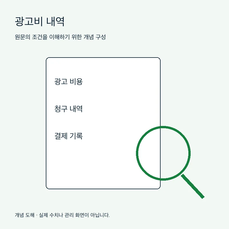 광고비 내역을 설명하는 개념 도해